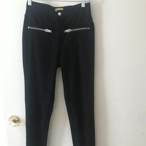 H&M black Suede skinny moto pants size 2 US